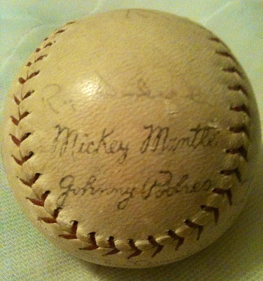 Mickey Mantle Baseball Autograph Photograph by Lois Ivancin Tavaf