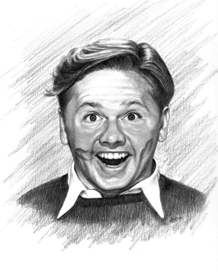 Mickey Rooney Drawing by Lou Ortiz