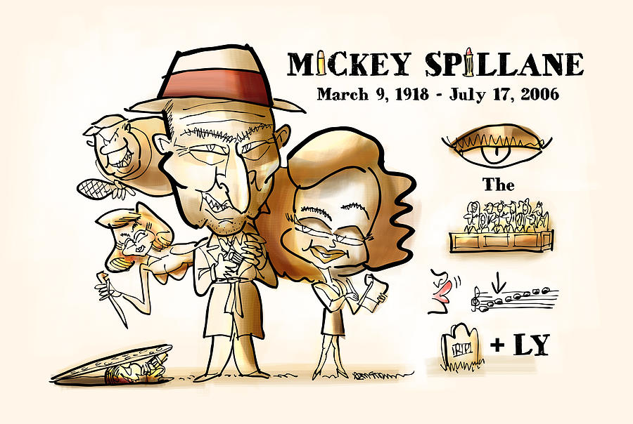 Mickey Spillane Digital Art by Mark Armstrong