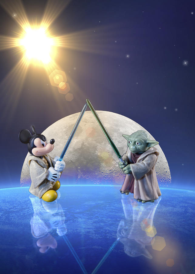 Mickey vs Yoda Photograph by Bill and Linda Tiepelman