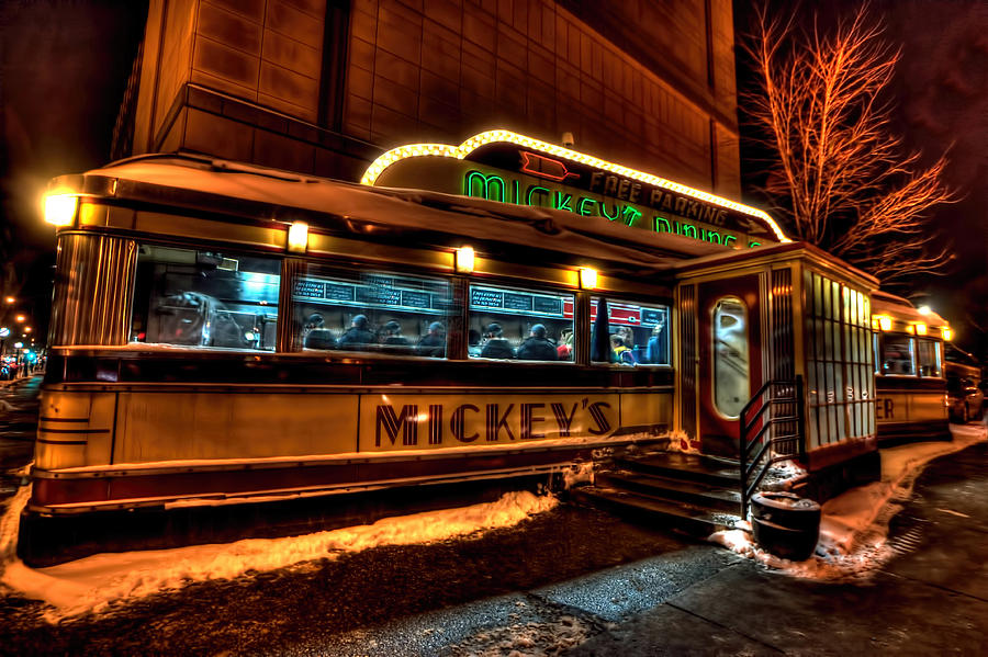 Train Photograph - Mickeys Diner St Paul by Amanda Stadther