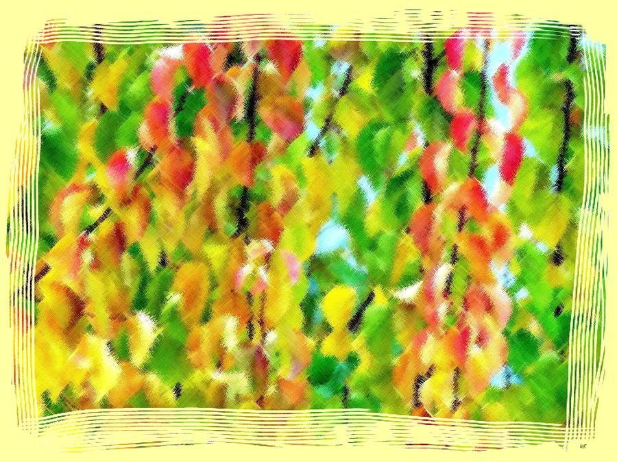 Abstract Digital Art - Micro Linear Apricot Leaves by Will Borden