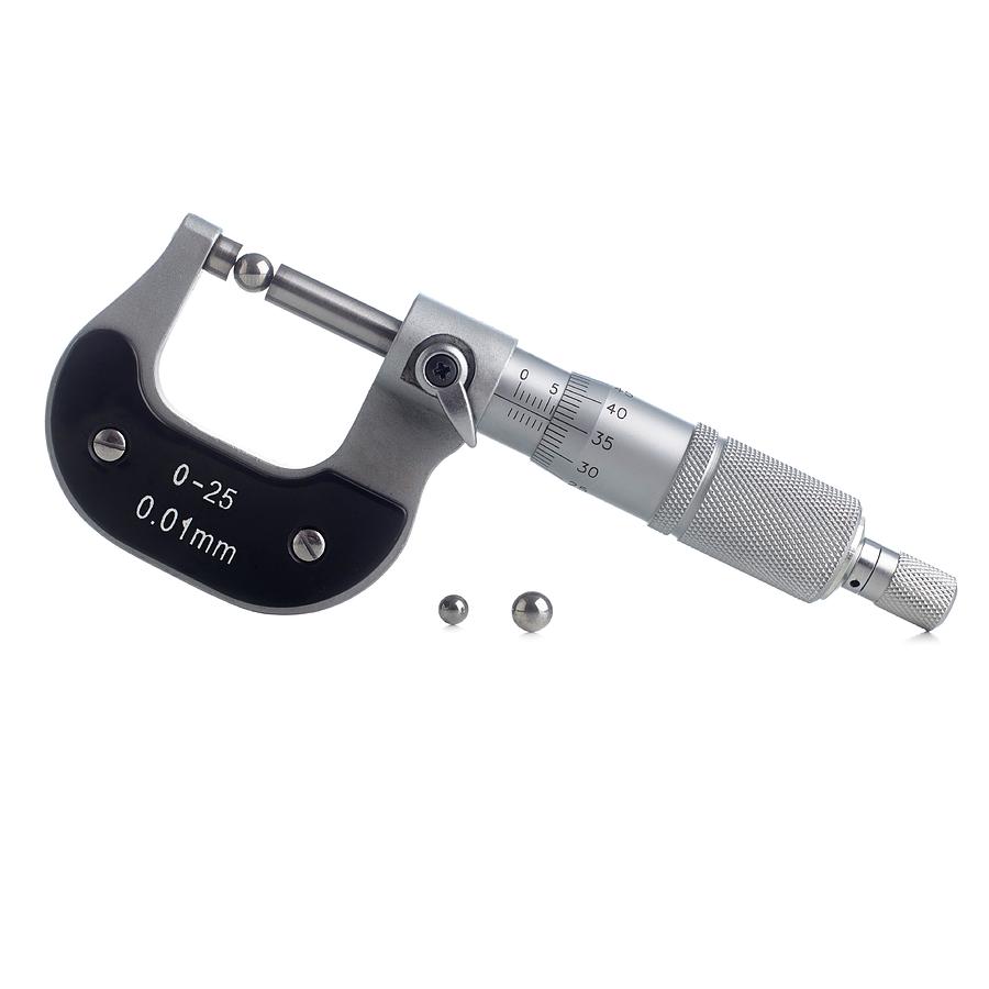 Micrometer Measuring Ball Bearing Photograph by Science Photo Library Micrometer Measuring Ball Bearing Photograph by Science Photo Library