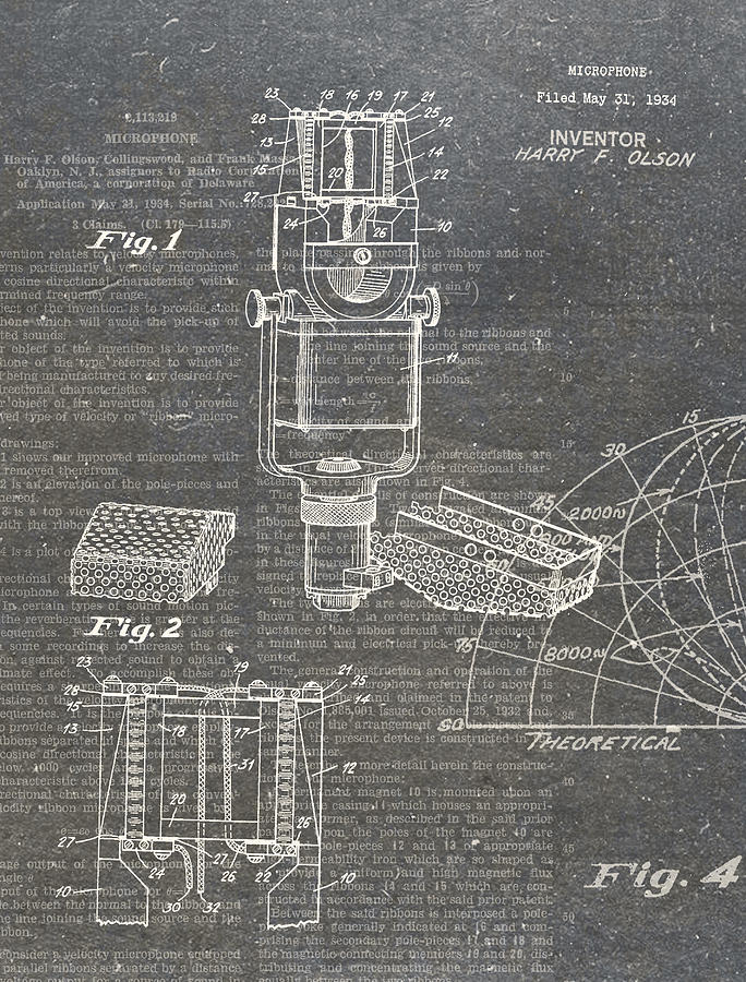 Microphone Patent Digital Art by Nick Pappas Fine Art America