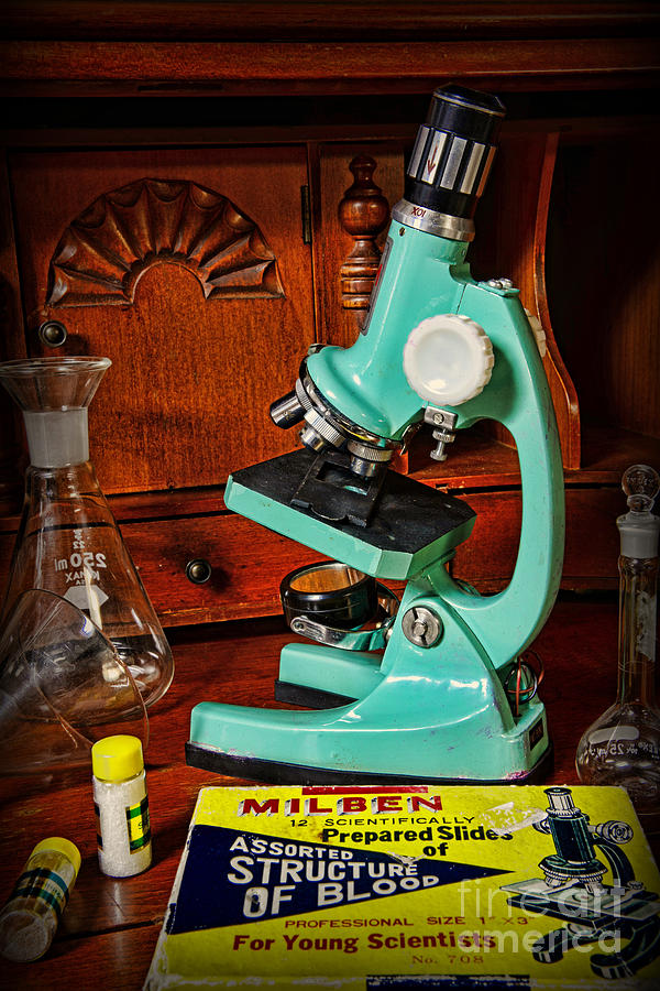 Vintage Photograph - Microscope The Young Scientist by Paul Ward