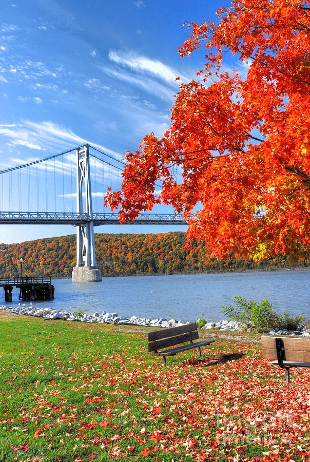 Mid Hudson Bridge In Fall Photograph