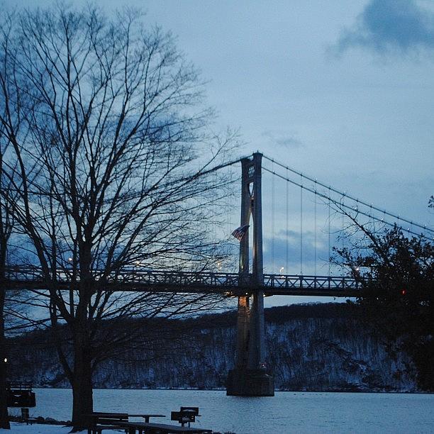 Serene Photograph - Mid Hudson Bridge by Lock Photography