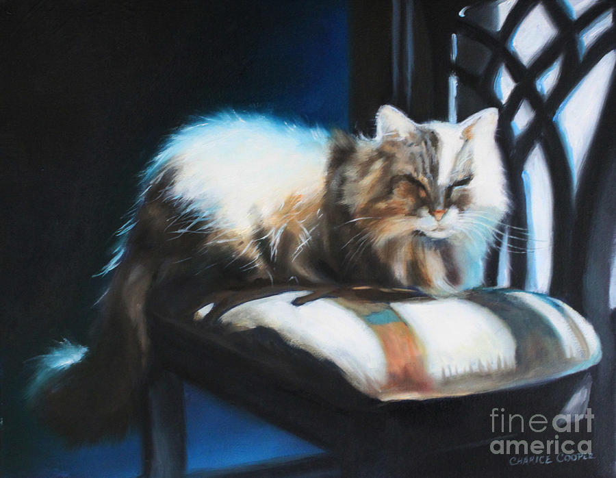 Cat Painting - Mid-Morning Basking by Charice Cooper