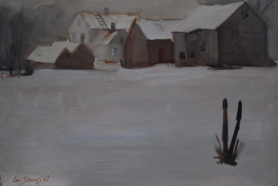 Mid Winter At MicHalskis Painting by Len Stomski