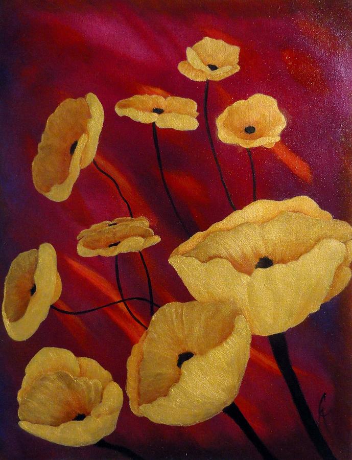 Midas Poppies Painting by Carol Avants