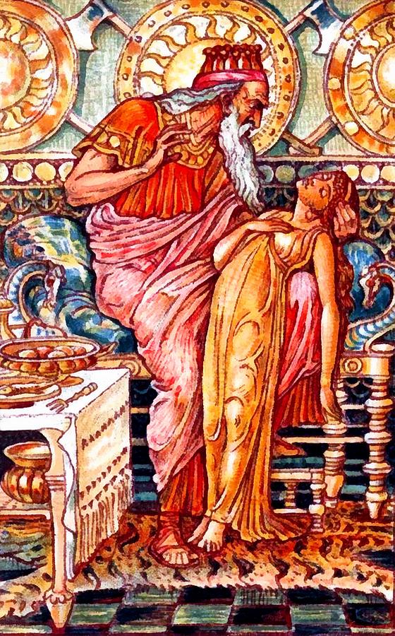 Midas Turns His Daughter to Gold Digital Art by Walter Crane