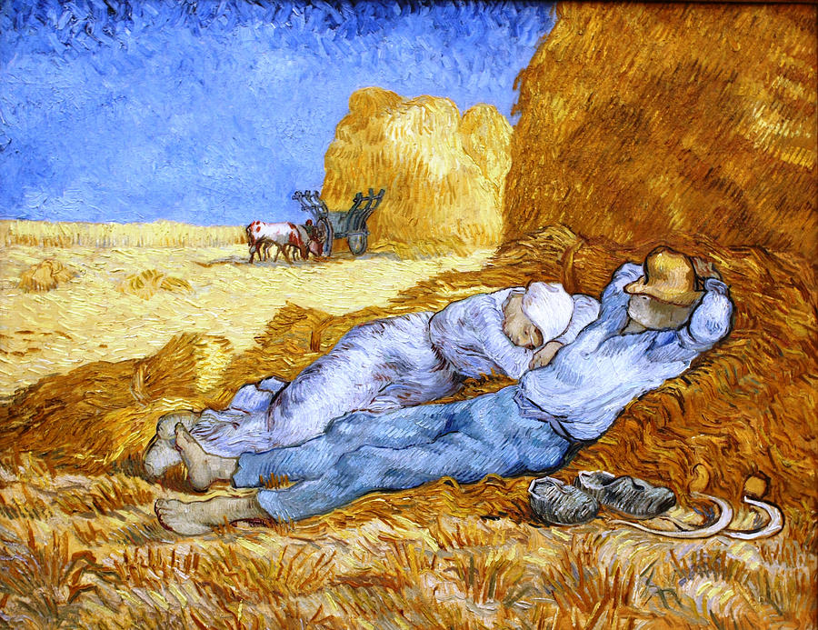Vincent Van Gogh Painting - Midday Rest  after Millet by Vincent van Gogh