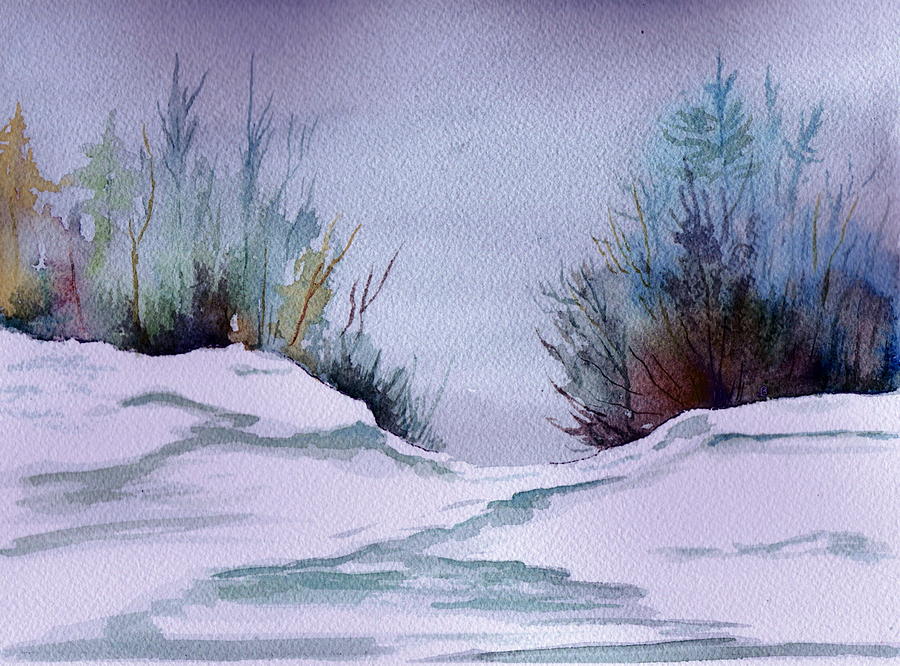 Midday Winter In Maine Painting by Brenda Owen