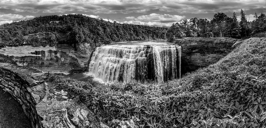 Middle Falls Overlook Black and White Photograph by Rick Bartrand