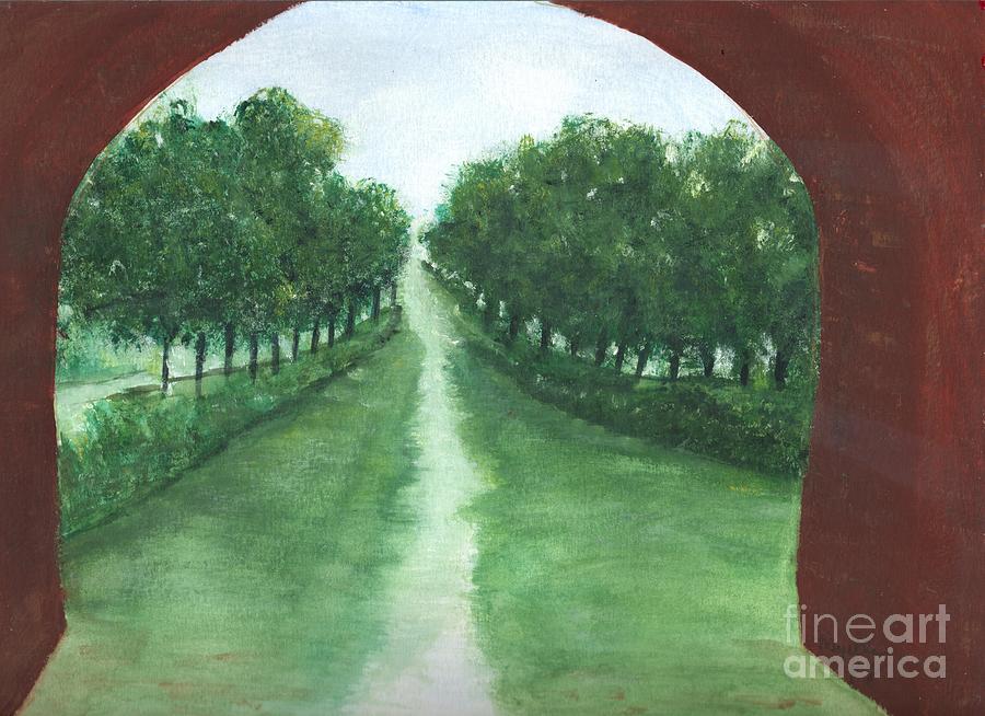 Midi Canal  Painting by Myrtle Joy