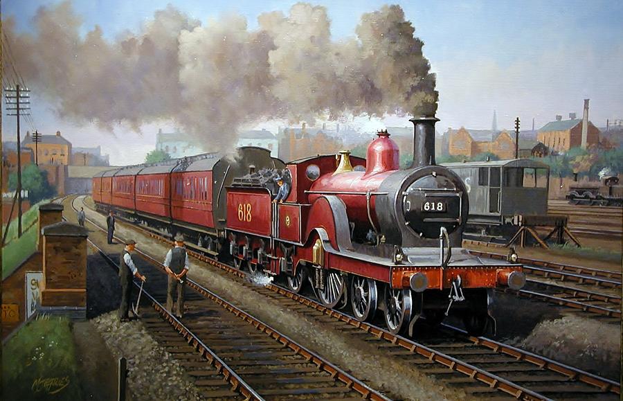 Train Painting - Midland Railway single 1896. by Mike Jeffries