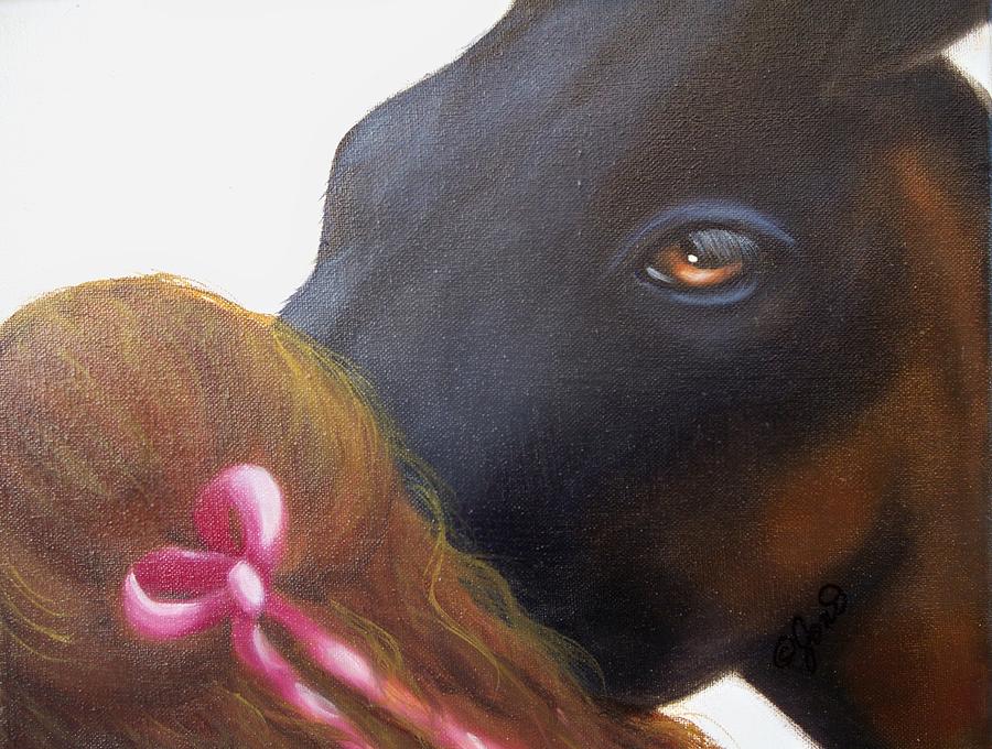 Horse Painting - Midnight and Friend by Joni McPherson