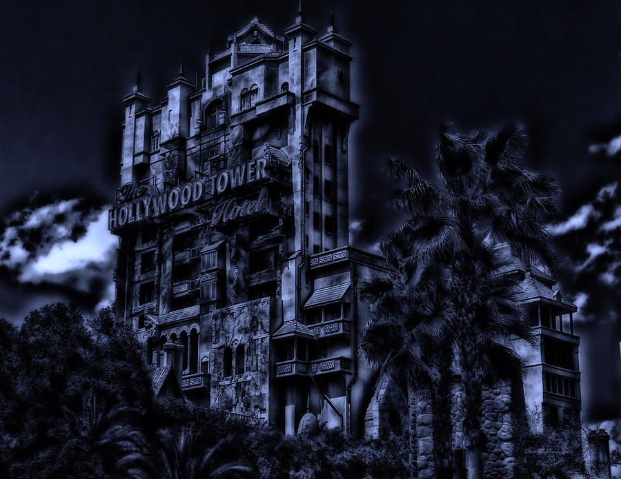 Sign Photograph - MidNight At The Tower of Terror by Thomas Woolworth