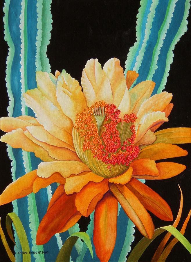 Midnight Bloom Painting by Carol Sabo