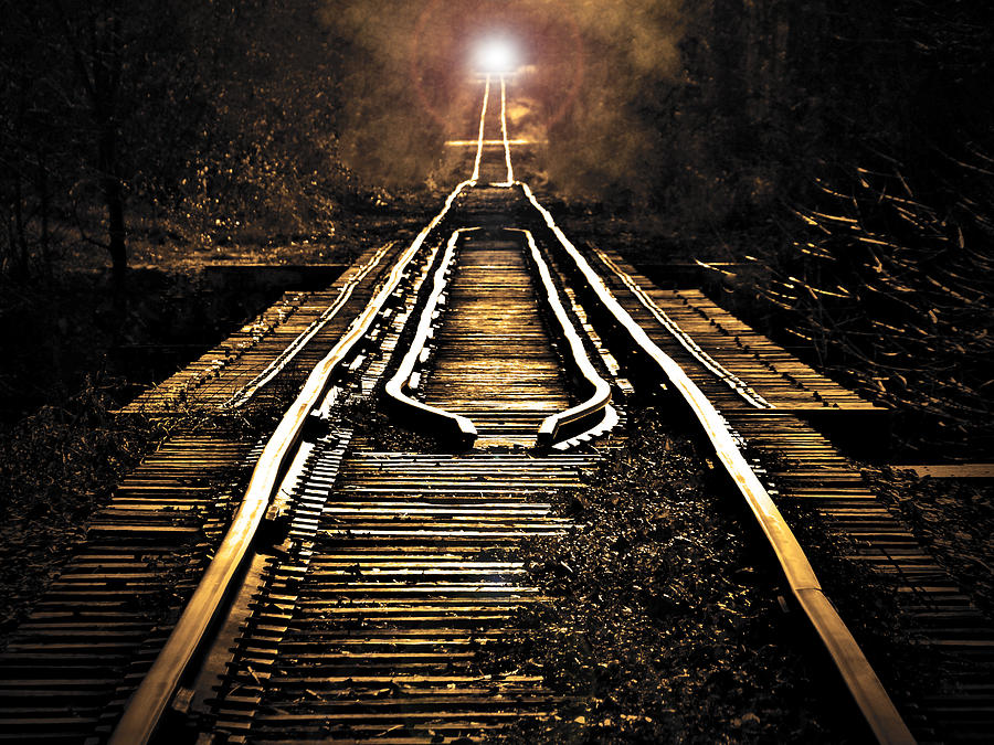 Train Photograph - Midnight Crossing by Bob Geary