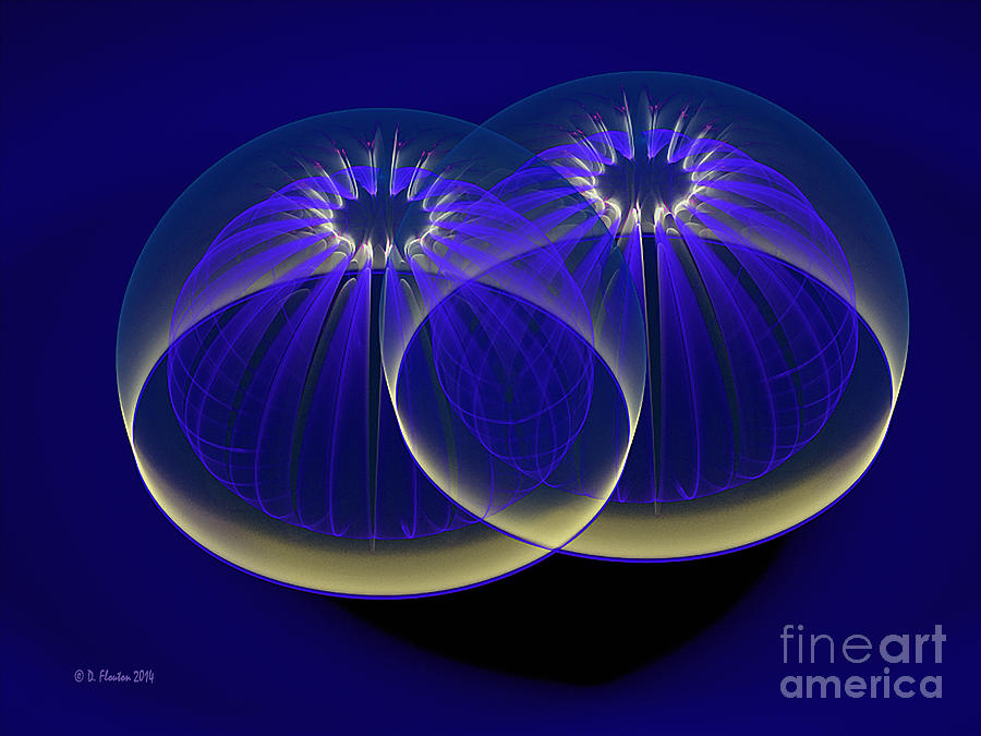 Abstract Digital Art - Midnight Embrace by Dee Flouton