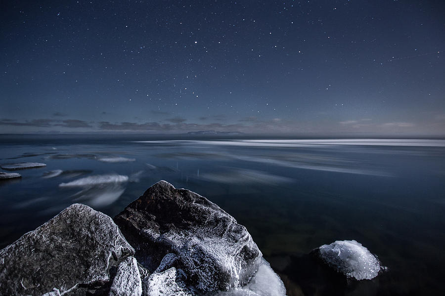 Midnight Freeze at Silver Harbour Photograph by Jakub Sisak