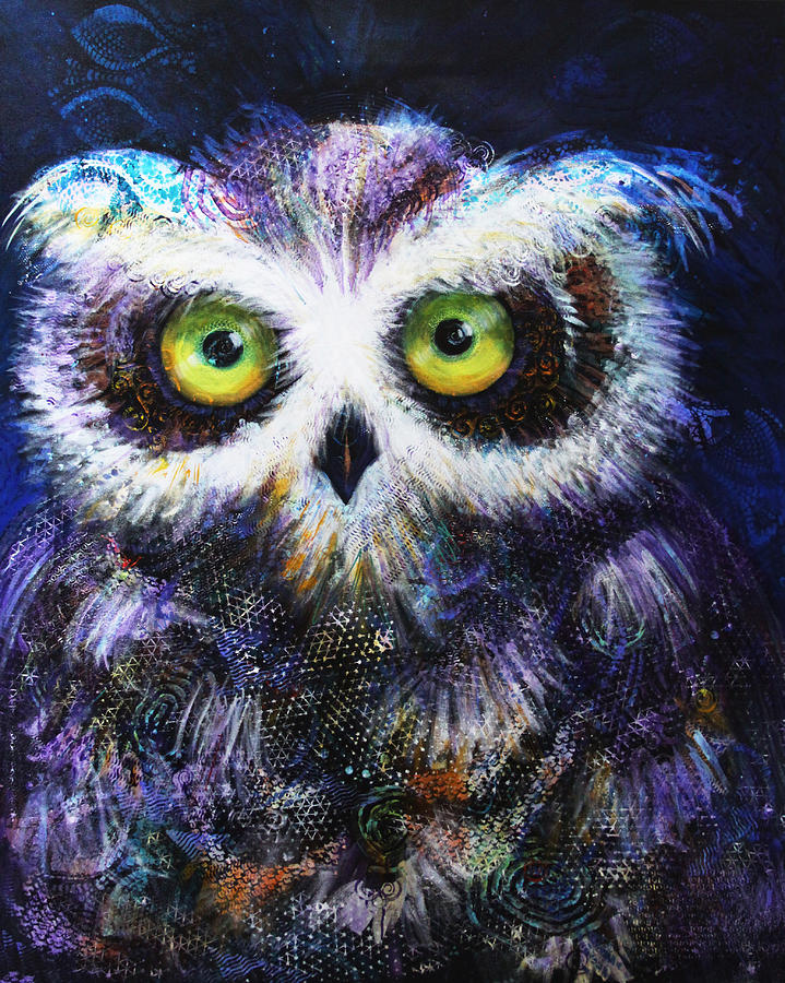 Midnight Hoot Painting by Laurel Bahe