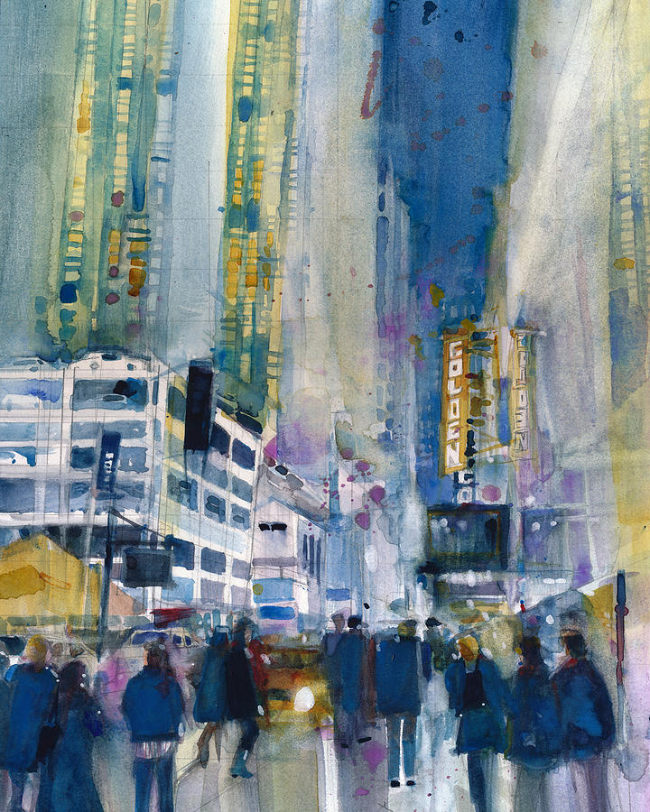Broadway Painting - Midnight in Midtown - Broadway by Dorrie Rifkin