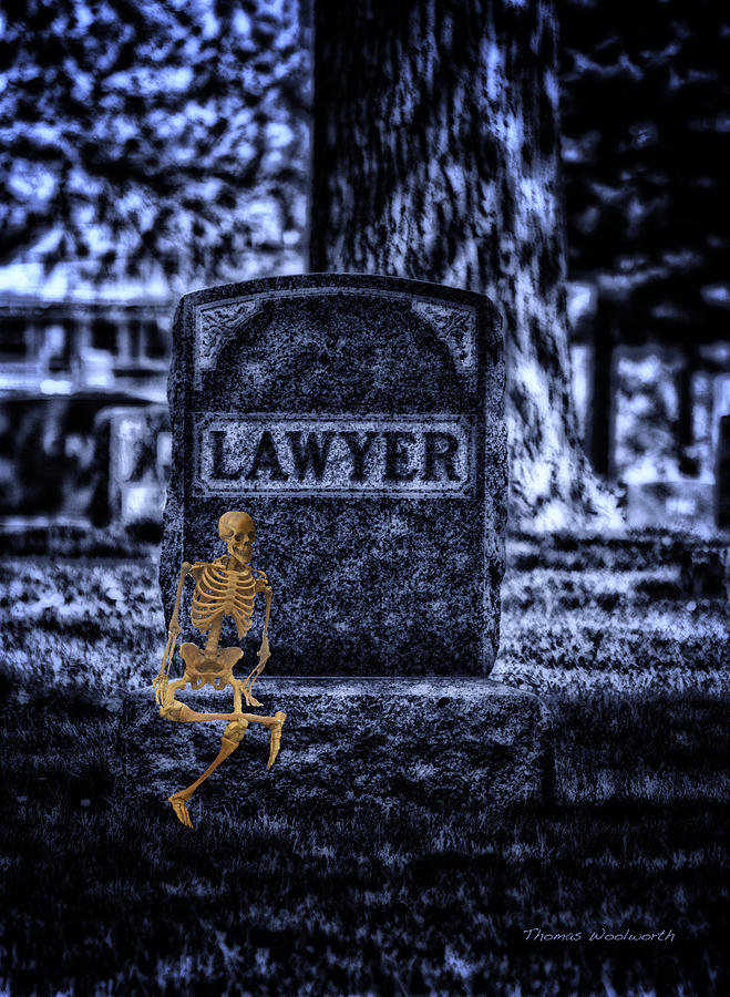 MidNight In The Graveyard With A Lawyer Photograph by Thomas Woolworth