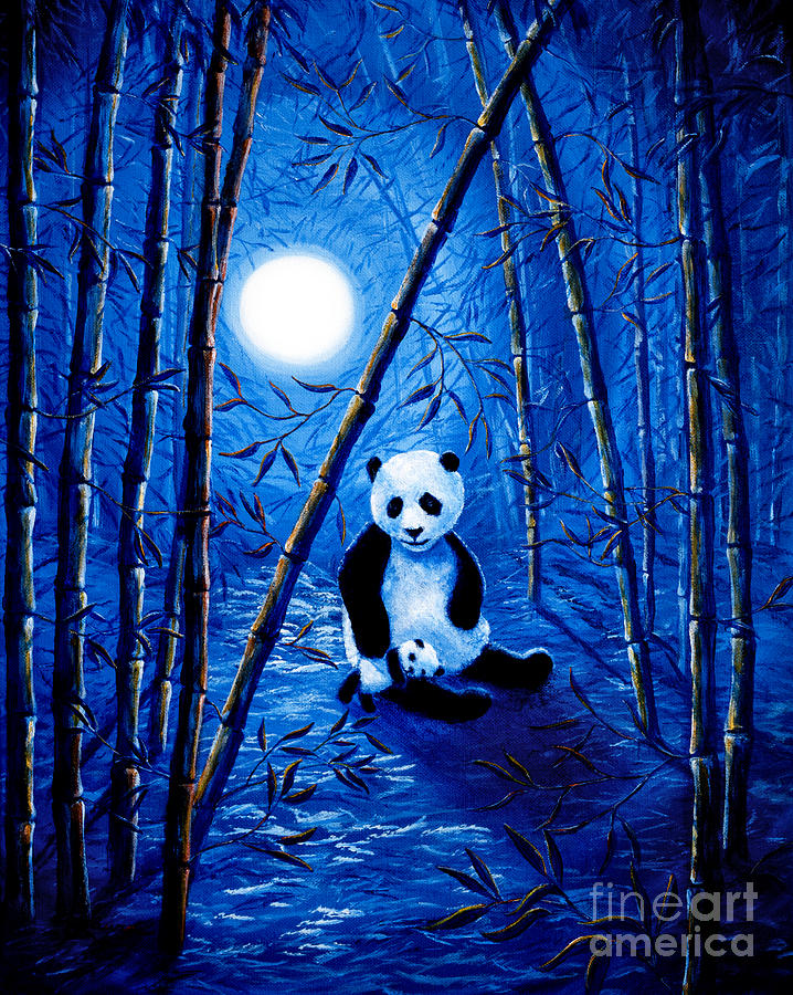 Mothers Day Painting - Midnight Lullaby in a Bamboo Forest by Laura Iverson