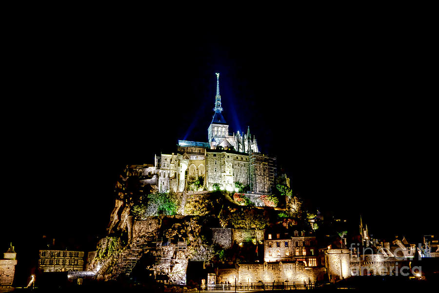 Midnight Mont Saint Michel Photograph by Olivier Le Queinec