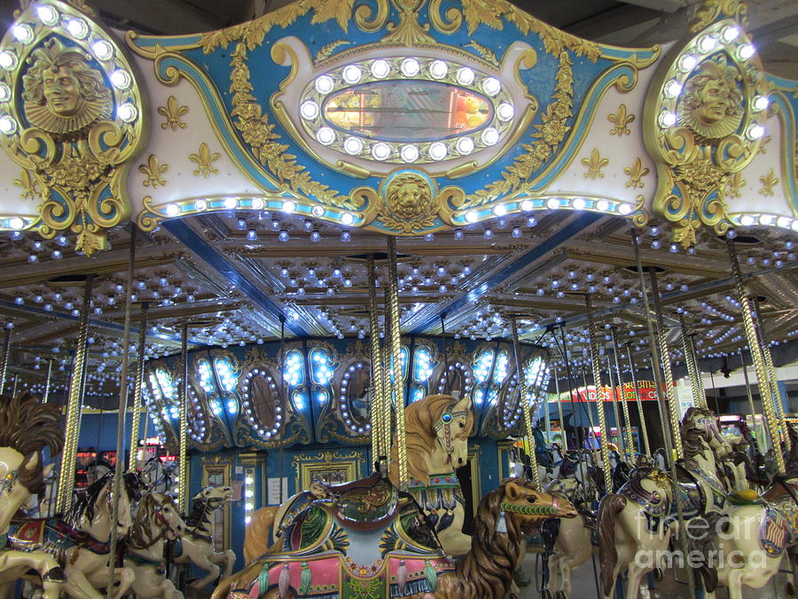 Seaside Heights Boardwalk - Midnight On A Carousel Ride Photograph by Susan Carella