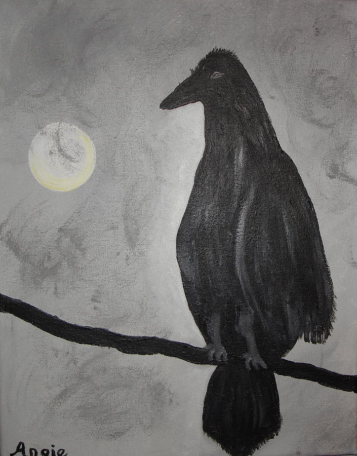 Midnight Raven Painting by Angie Butler