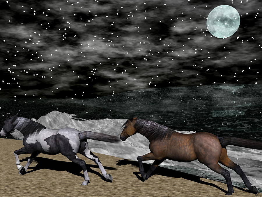 Horse Digital Art - Midnight Run by Michele Wilson