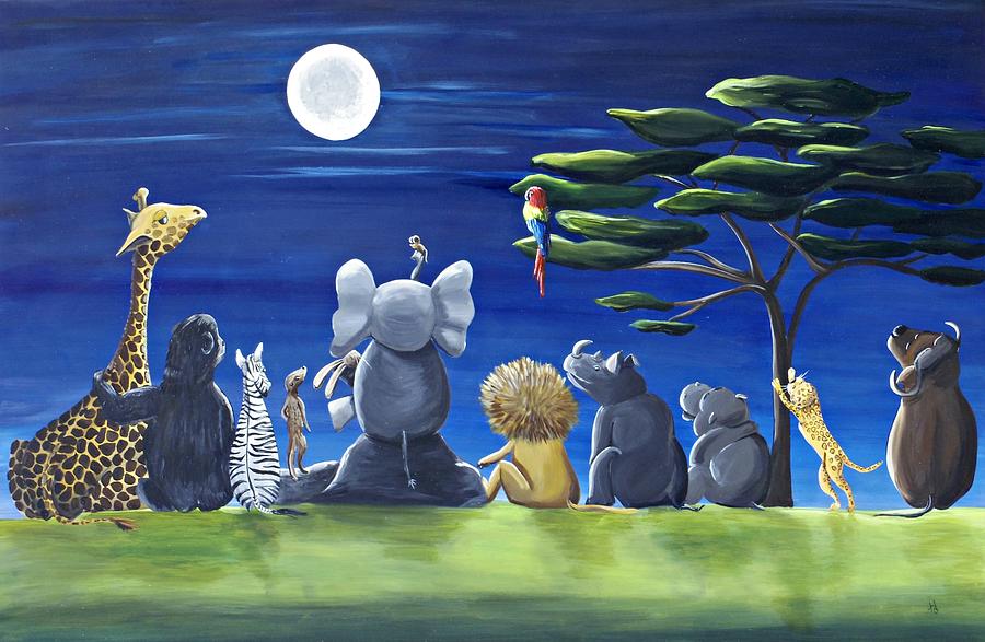 Macaw Painting - Midnight Safari by Tracie Davis