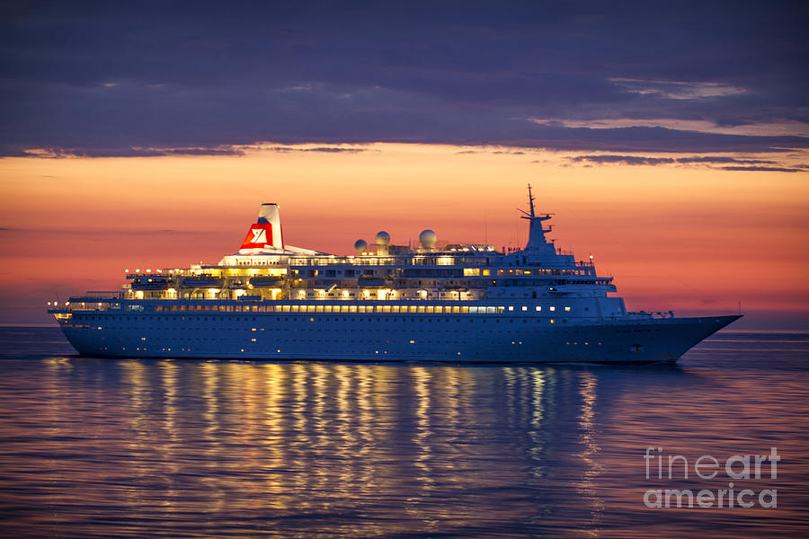 Transportation Photograph - Midnight Sun Black Watch Cruise Liner by Clare Bambers