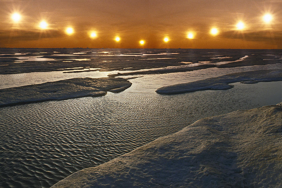 Midnight Sun Multiple Exposure Arctic Photograph By Composite Image