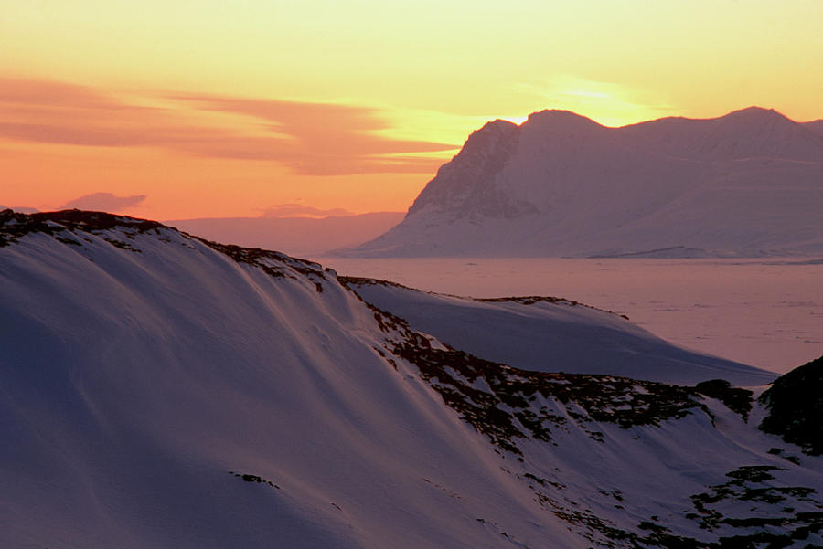 Midnight Sun Over Greenland Photograph by Simon Fraser/science Photo Library