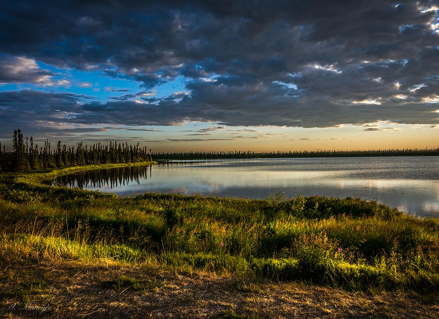 Midnight Sun Over the Pond Photograph by Andrew Matwijec