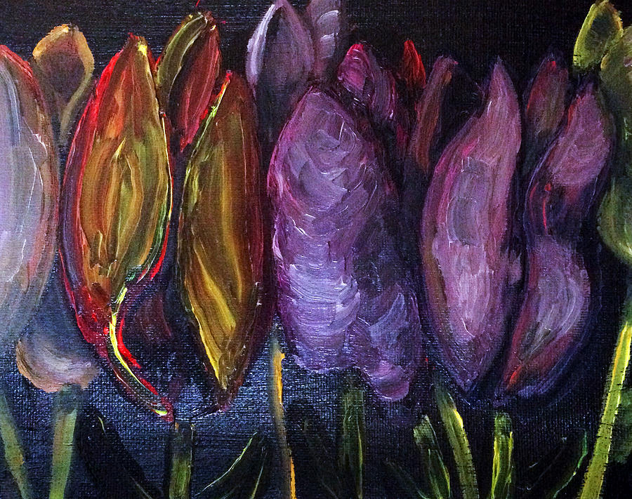 Midnight Tulips Painting by Deb Wolf - Fine Art America