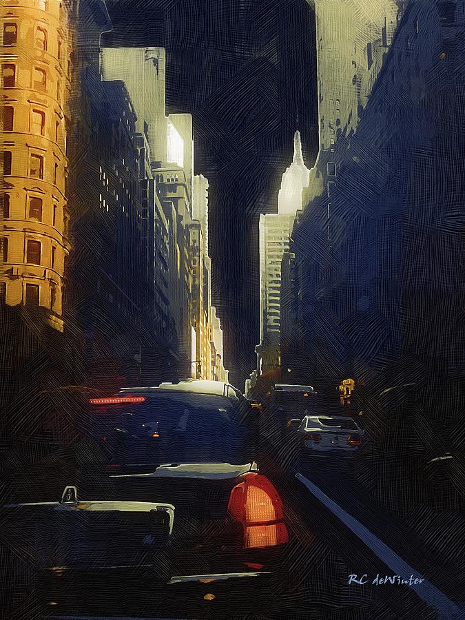 Midtown at Midnight Painting by RC DeWinter