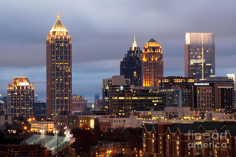 Atlanta Photograph - Midtown Atlanta Skyline at Dusk by Bill Cobb