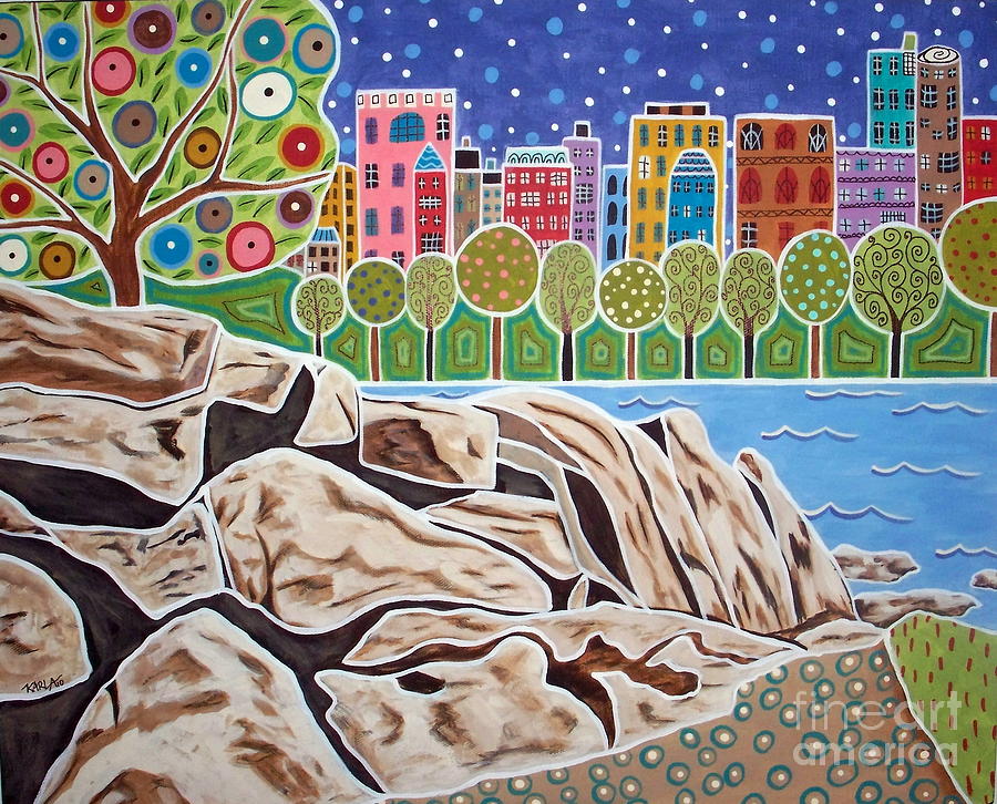 Boston Painting - Midtown Manhattan by Karla Gerard