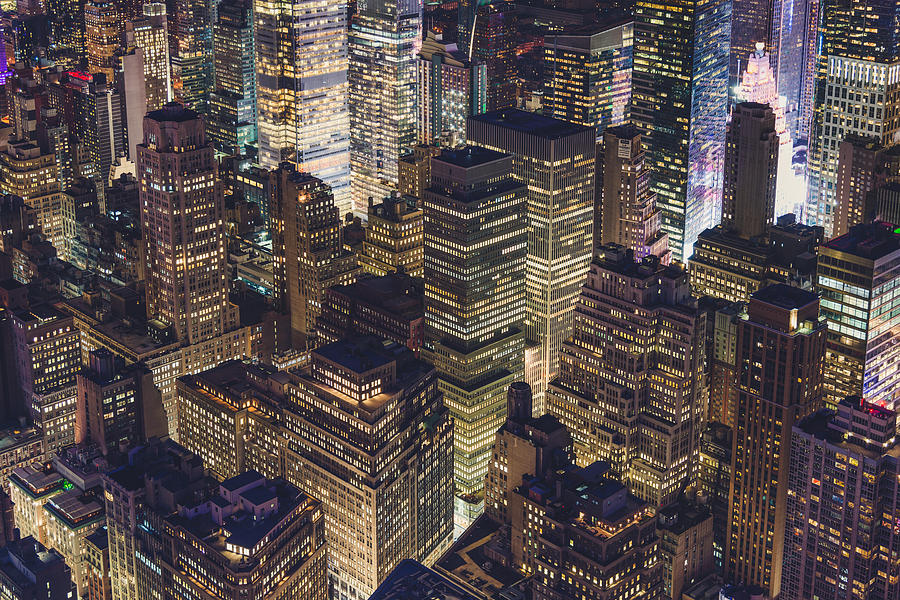 Midtown Manhattan Night Photograph by Dong Wenjie