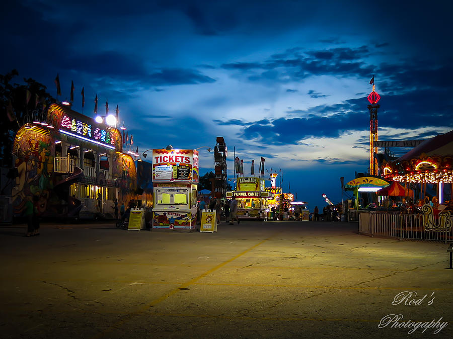 Midway at night 2 Photograph by Rodney Wilfong - Fine Art America