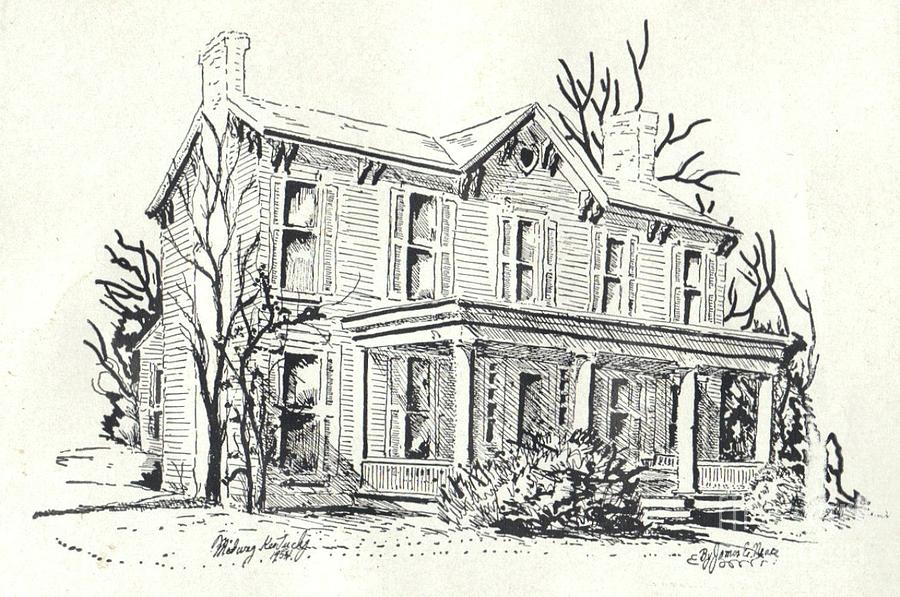 Midway Home Drawing by David Neace CPX