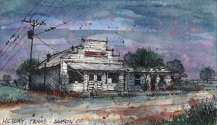 Midway Texas Grocery Mixed Media by Tim Oliver