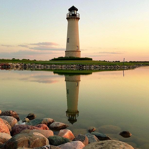 Sunset Photograph - Midwest Lighthouse. #ohio #ohiogram by Eric Shanteau