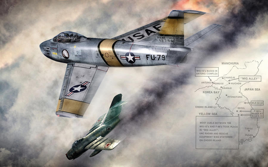 Jet Digital Art - MiG Alley by Peter Chilelli