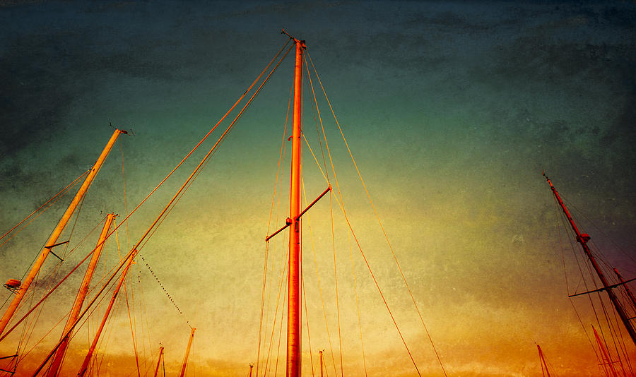 Boat Photograph - Mighty Masts by Eleanor Ivins